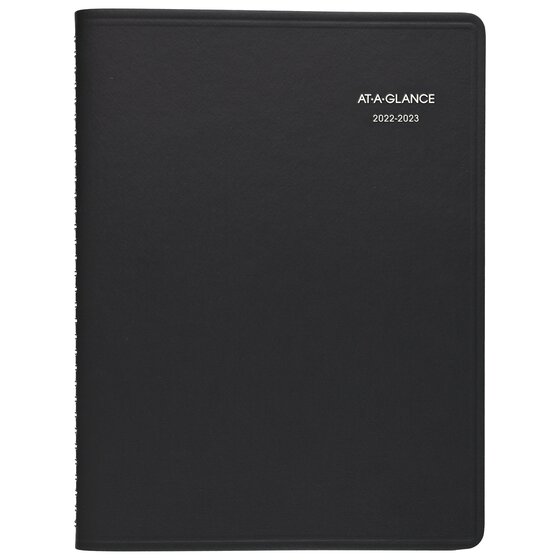 760105 Black 2022 Weekly & Monthly Appointment Book & Planner by AT-A-GLANCE 8 x 10 QuickNotes Large 