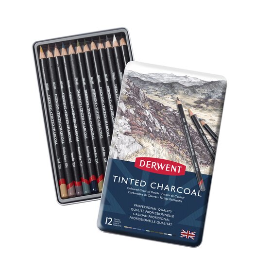 Derwent Tinted Charcoal Pencils | Pencils | Derwent