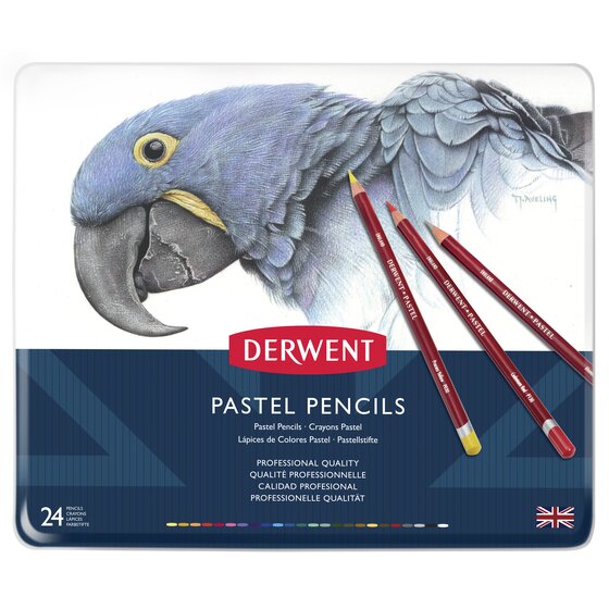 Derwent Pastel Pencils, 4mm Core, Metal Tin, 72 Count (32996)