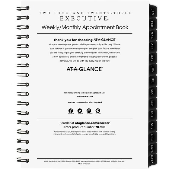 at-a-glance 2018 monthly planner refill