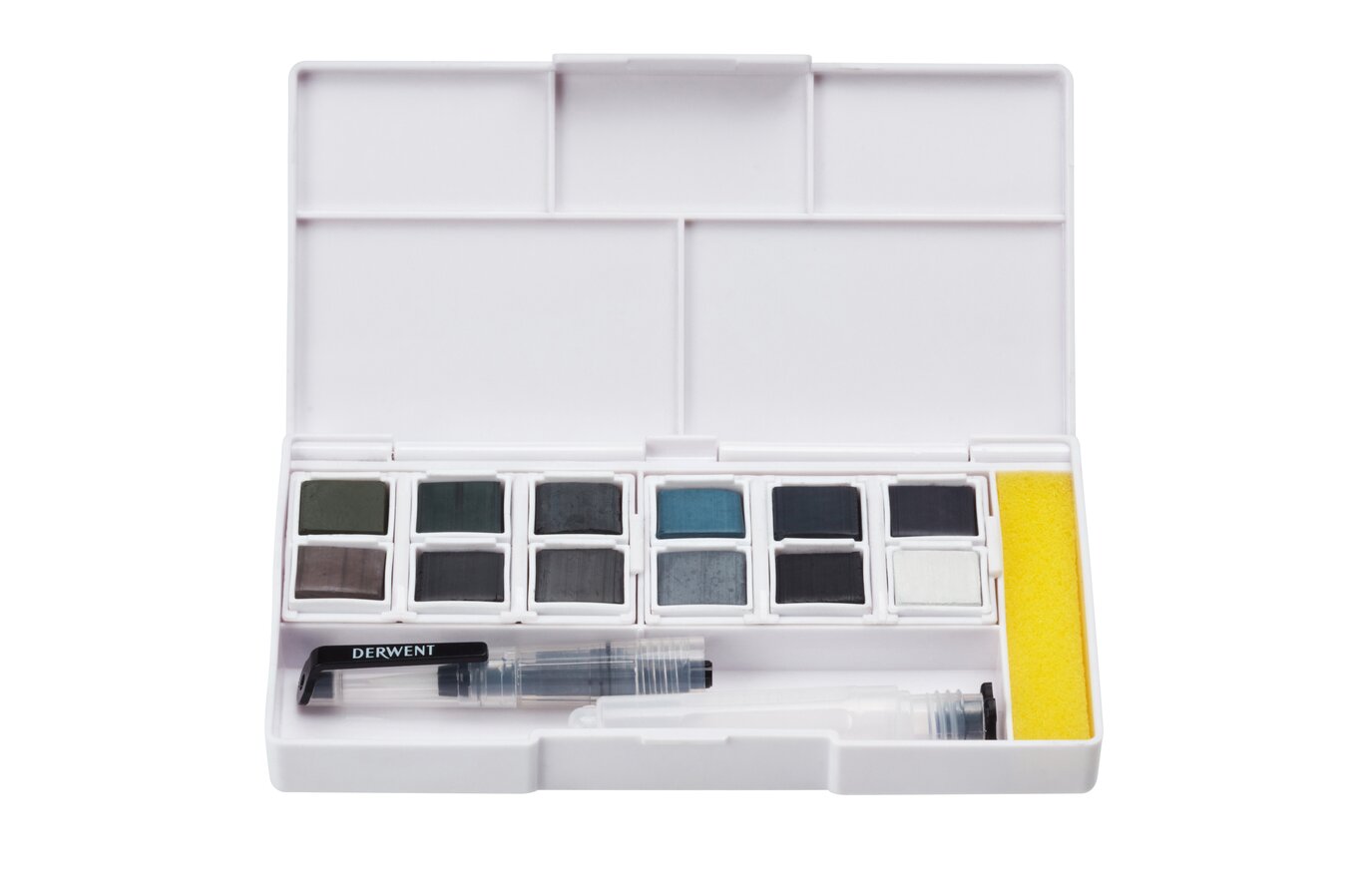 Derwent Tinted Charcoal - Palette De Peinture Aquarelle De Voyage, 12 Couleurs, Faciles à