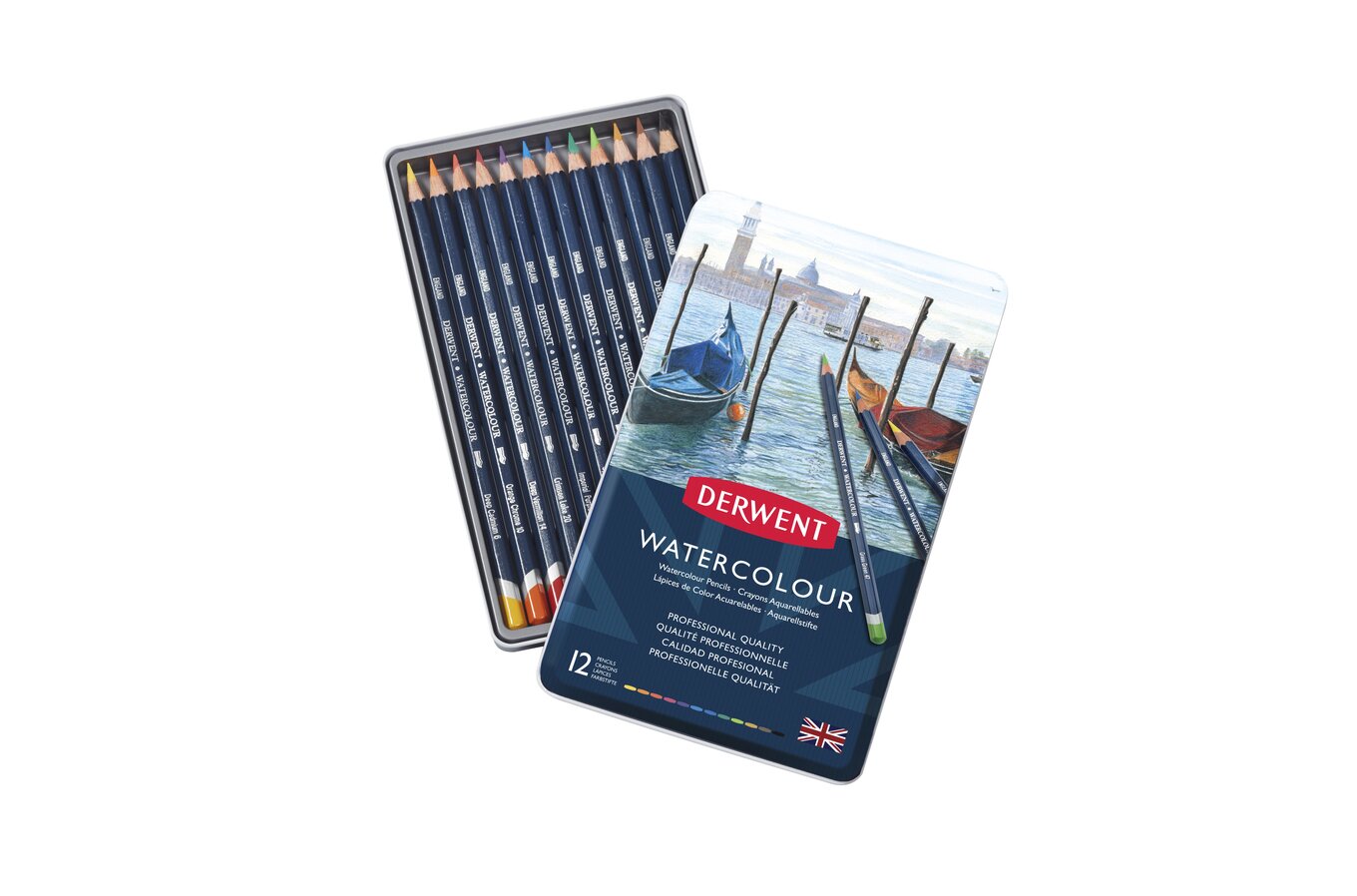 Derwent Colored Pencils, Watercolour, Water Color Pencils, Drawing, Art, Metal Tin, 24 Count (32883)