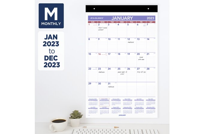 AT-A-GLANCE 2023 Repositionable Wall Calendar with Adhesive Backing AT-A-GLANCE 2023 Repositionable Wall Calendar with Adhesive Backing