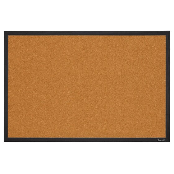 Quartet Corkboard Cork Board Framed Bulletin Board 24 x 36 13769 Black Frame 