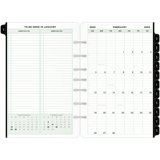 Day-Timer 2021 Monthly Planner Refill 5-1/2" x 8-1/2” Desk Size 4 7-Hole Punched 
