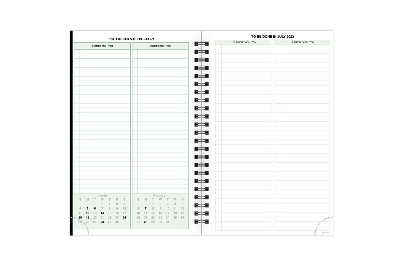 Day-timer July 2023 June 2024 Two Page per Day Reference Planner Refill, Size: Desk, White