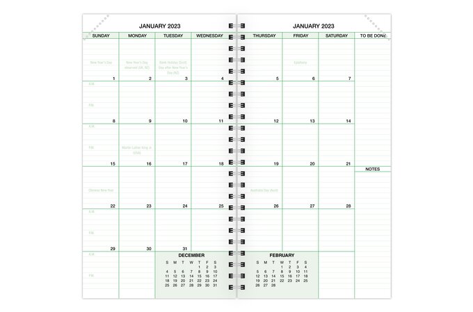 Black Day Timer Planner Cover for Classic Size Pages / 