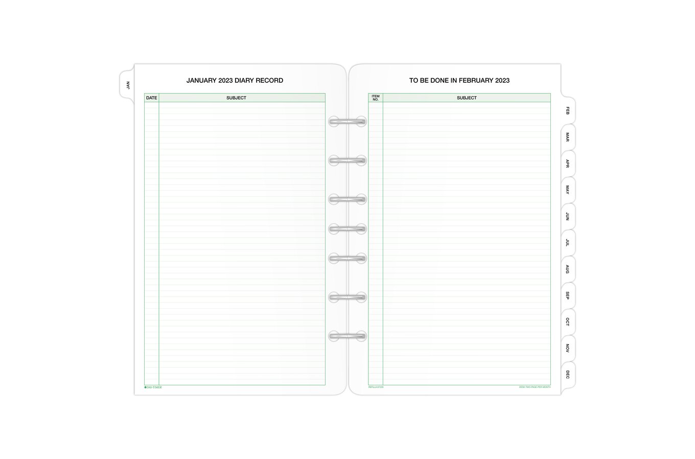 Day-Timer® Classic Two Page Per Day Planner Refills, Wirebound, Pocket  Size, 3 1/2 x 6 1/2