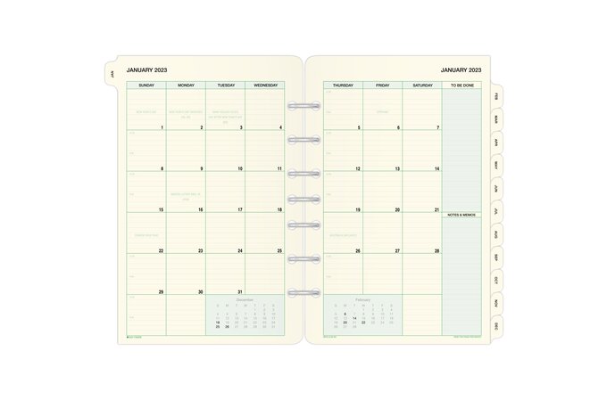  2023-2024 Monthly Planner Refill 5-1/2 x 8-1/2