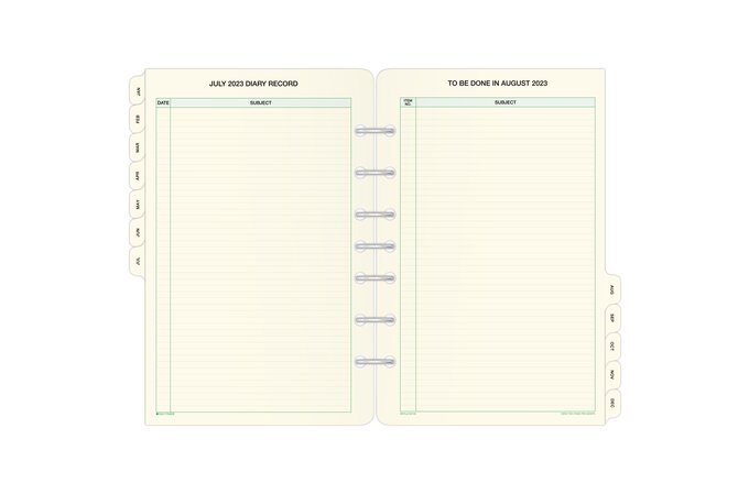 Important Dates: Personal Planner inserts - Minimal 6 Ring Agenda refill