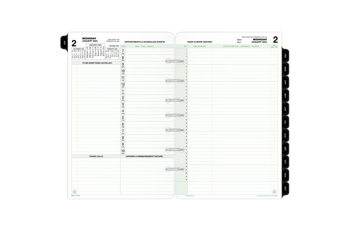 Day-timer July 2023 June 2024 Two Page per Day Reference Planner Refill, Size: Desk, White