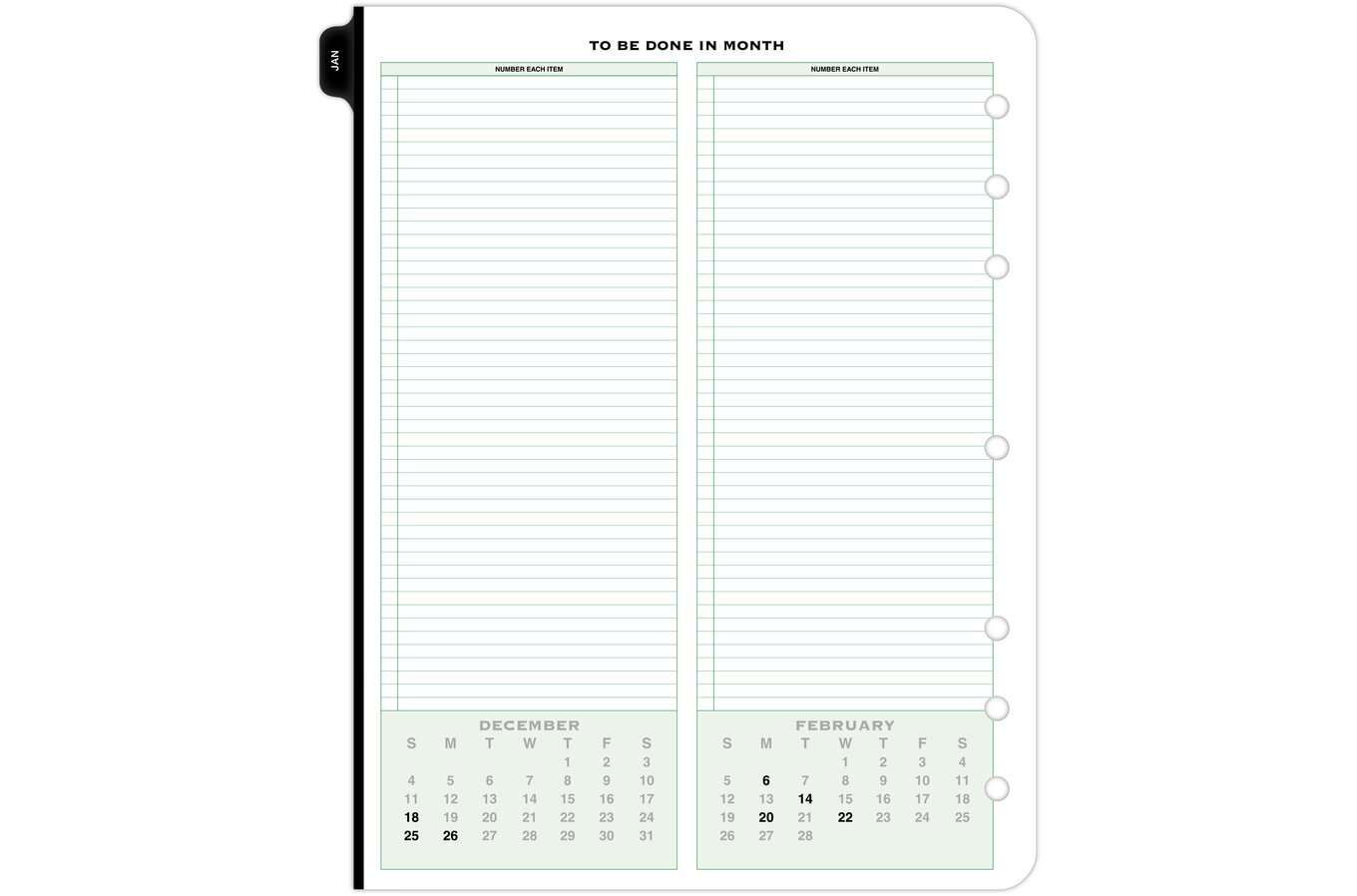 gangpad God Vakantie Day Timer Two Page Per Week Original Loose-Leaf Planner Refills, 8 1/2" x  11" | Weekly | Day-Timer