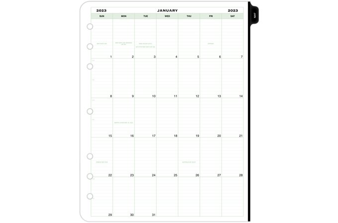 gangpad God Vakantie Day Timer Two Page Per Week Original Loose-Leaf Planner Refills, 8 1/2" x  11" | Weekly | Day-Timer