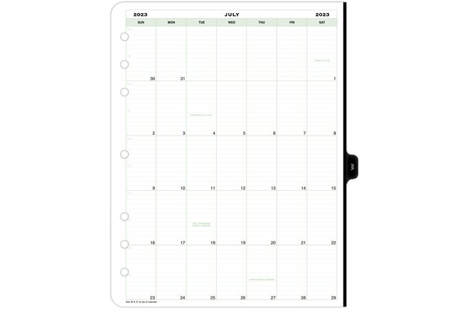 Filofax Personal Week on Two Pages 2024 Personal Organiser Insert, White