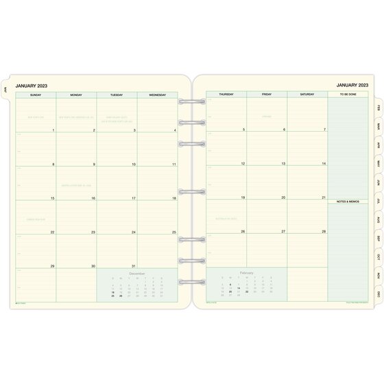 Day-Timer 2020 Weekly Planner Refill Loose Leaf 93010 8-1/2 x 11 Traditional Folio Size 5 Two Pages Per Week 