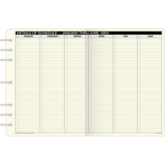 Day-Timer 2023 Full-Year Schedule Sheets, Loose-Leaf, Folio Size, 8 1/2