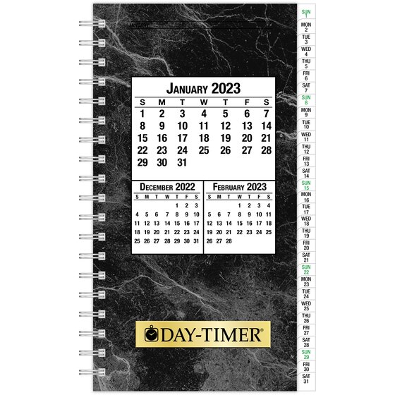 Day-Timer January 2023 – December 2023 Two Page Per Day Indexed Planner Refill, Wirebound, Compact Size, 3" x 5"