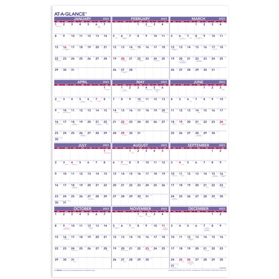 AT-A-GLANCE Yearly 2023 Wall Calendar, Extra Large, 24" x 36" | Yearly