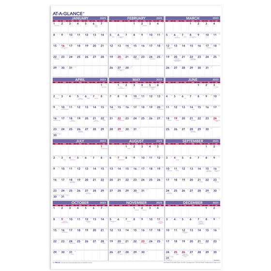 AT A GLANCE Yearly 2023 Wall Calendar Extra Large 24 X 36 Yearly 