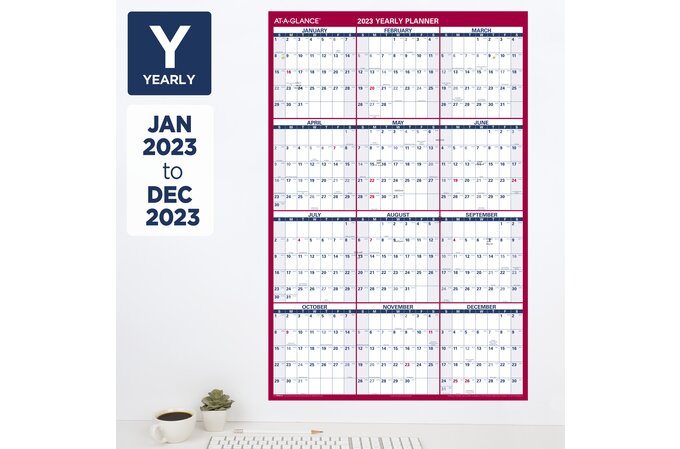 AT-A-GLANCE 2023 Vertical Horizontal Erasable Yearly Wall Calendar