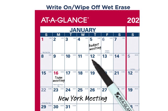 AT-A-GLANCE 2023 Vertical Horizontal Erasable Yearly Wall Calendar