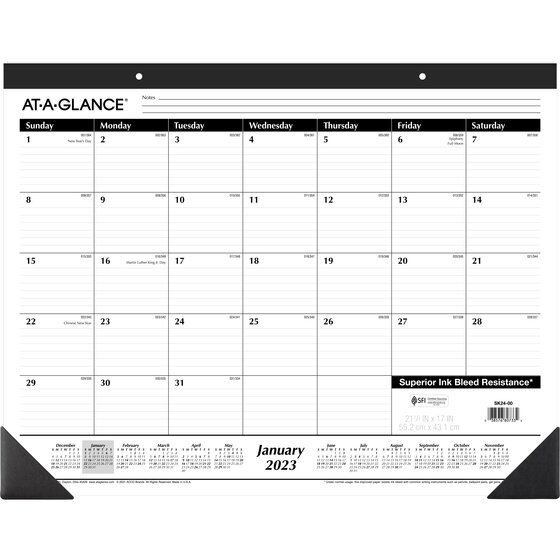 AT-A-GLANCE 2023 Monthly Desk Pad Calendar, Standard, 21 3/4" x 17