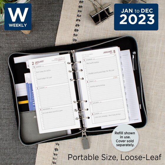 June 2023 Personal/Size 3 2022-2023 Weekly & Monthly Planner Refill 3-3/4 x 6-3/4 July 2022 