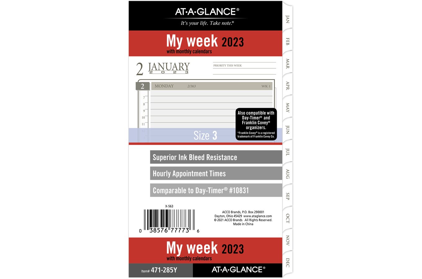 At-a-glance Harmony 2023 Ry Weekly Monthly Planner Refill, Loose-Leaf