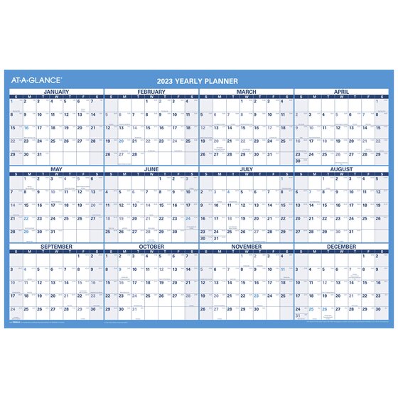 AT-A-GLANCE 2023 Horizontal Erasable Wall Calendar, Reversible, Large, 36