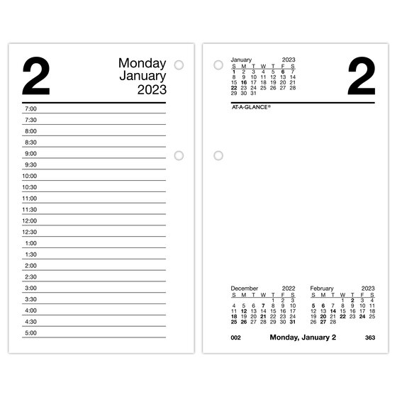 At A Glance Desk Calendar 2023 At-A-Glance 2023 Daily Loose-Leaf Desk Calendar Refill, Standard, 3 1/2" X  6" | Desk Pad Calendars | At-A-Glance