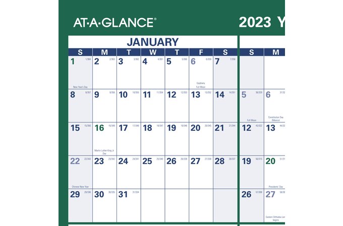 AT-A-GLANCE 2023 Vertical Erasable Wall Calendar, Reversible, Large 24