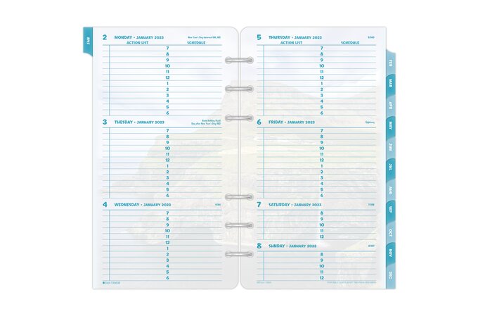 Day-Timer Coastlines 2023 Two Page Per Week Planner Loose-Leaf, Portable Size, 3 3/4" x 6 3/4" | Weekly | Day-Timer
