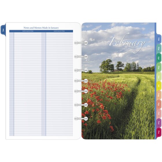 Garden Path 2-Page-Per-Month Tabbed Calendar Refill Portable Size 