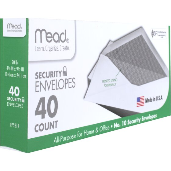 Mead White Gummed Envelopes – 6.5 X 3.625 Inches, #6-3/4 – 100 Count (4-Pack, 400 Total)