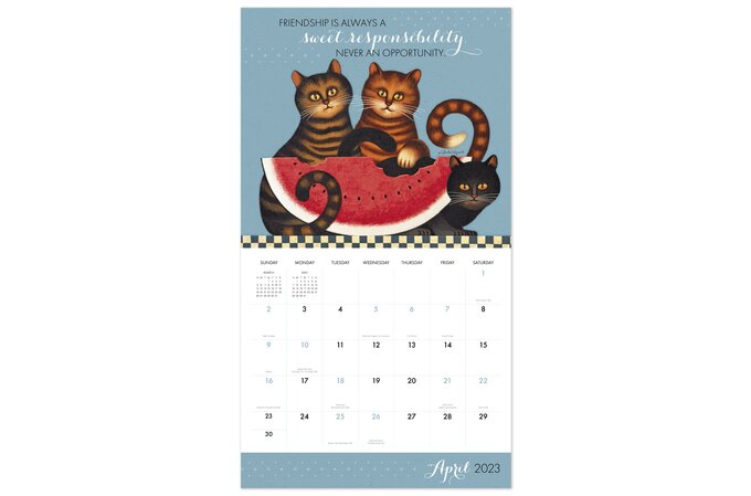 Charles Wysocki Cat Tales 2023 Monthly Wall Calendar, 13 1/2" x 12 ...