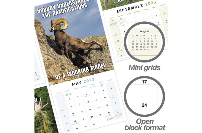 Animal Memes 2023 Monthly Wall Calendar, 12" x 12" | Wall Calendars | Mead