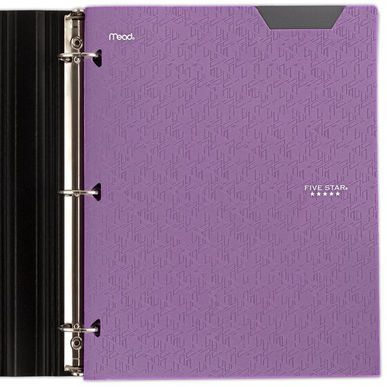 Five Star® 2-Pocket Stay-Put Plastic Folder, Amethyst Purple
