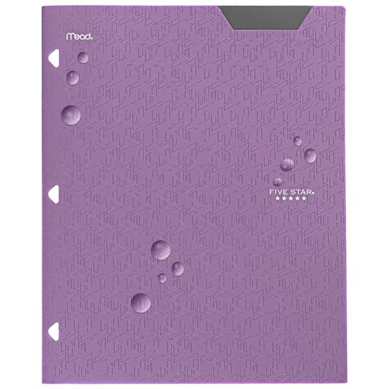 Five Star® 2-Pocket Stay-Put Plastic Folder, Amethyst Purple