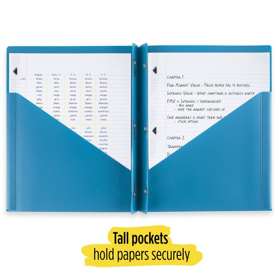 4 Pack Pocket Folders with Prong Fasteners Trend 