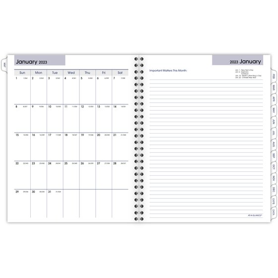 7" x 8-3/4" AT-A-GLANCE DayMinder Executive Refillable Planner G54500 2021 