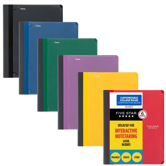 Five Star Style Hardcover Composition Book & 4 Pocket Folders CHOOSE COLOR 