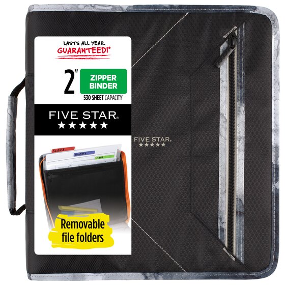 Five Star 2 Inch ZIPPER Binder Expanding Pocket Durable Purple 73303 for sale online 