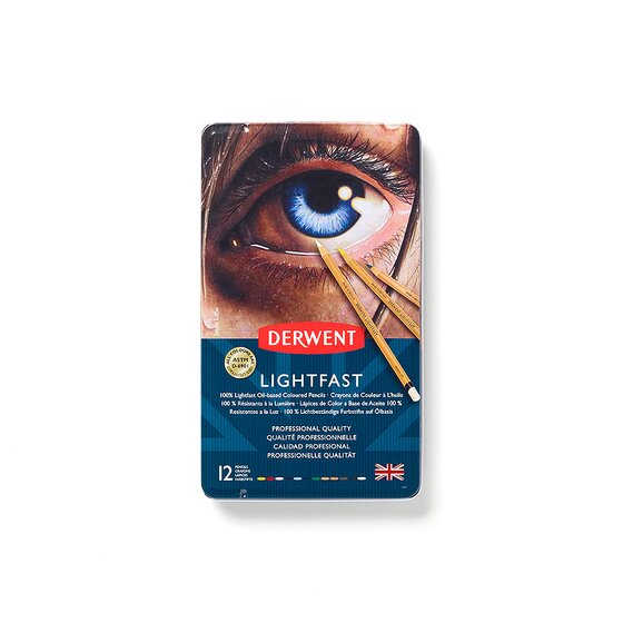  Derwent Lightfast Colored Pencils 12 Tin, Set of 12, 4mm Wide  Core, 100% Lightfast, Oil-based, Premium Core, Creamy, Ideal for Drawing,  Coloring, Professional Quality (2302719) : Arts, Crafts & Sewing