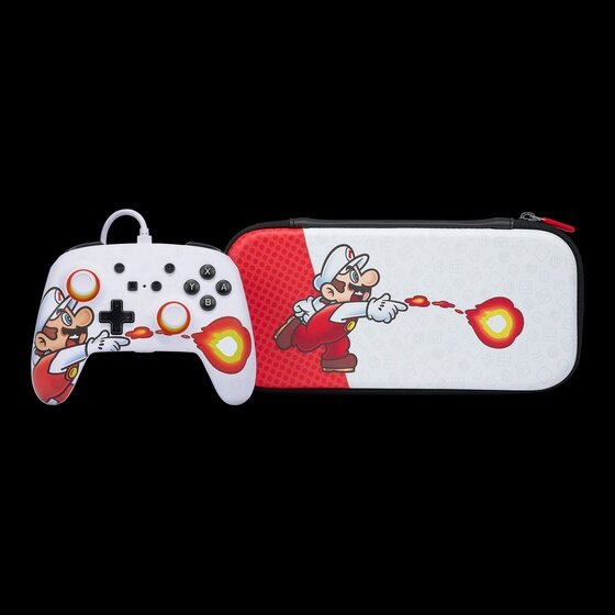 Enhanced Wired Controller and Slim Case for Nintendo Switch — Mario Fireball