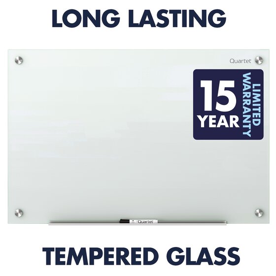 for sale online Quartet Infinity Glass Magnetic Marker Board 4 x 3 Feet Frameless White Surface G4836W 