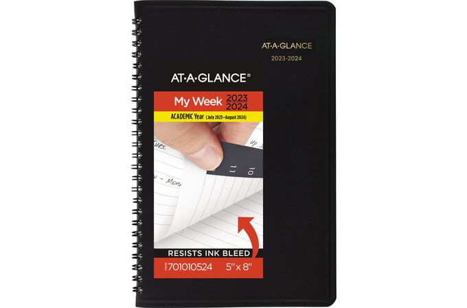 AT-A-GLANCE Academic 2023-2024 Weekly Appointment Book Planner, Black, Small, 5" x 8" | Academic AT-A-GLANCE Academic 2023-2024 Weekly Appointment Book Planner, Black, Small, 5" x 8" | Academic
