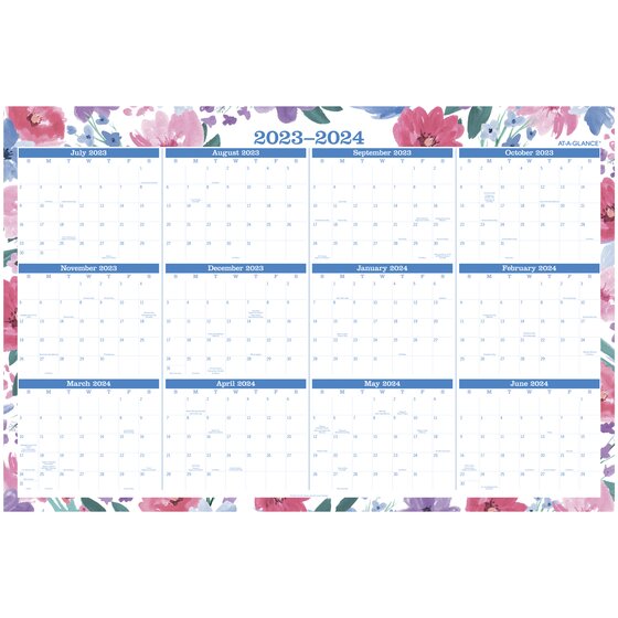 ATAGLANCE BADGE 20232024 Erasable Wall Calendar, Reversible Academic