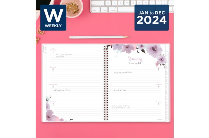 Cambridge Mina 2024 Weekly Monthly Planner, Large, 8 1/2" x 11