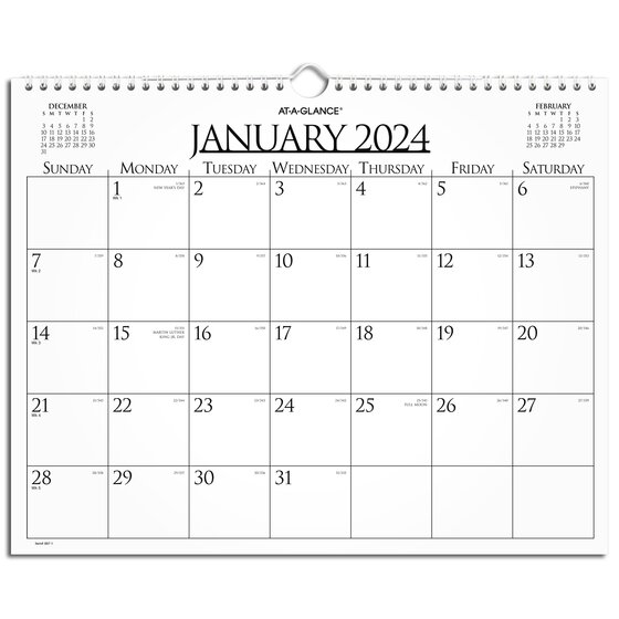 ATAGLANCE 2024 Business Monthly Wall Calendar, Medium, 15" x 12