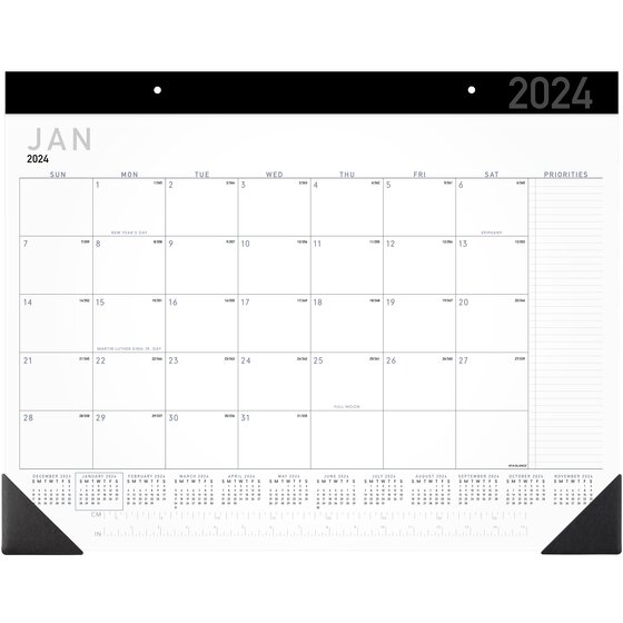 At-a-glance contemporary 2024 monthly desk pad calendar, standard, 21 3/4
